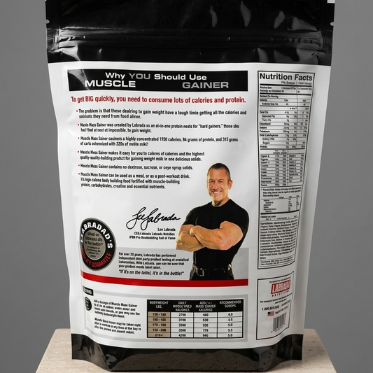 Labrada Nutrition Muscle Mass Gainer 2lbs Chocolate Flavor High-Calorie Weight & Muscle Gain Powder
