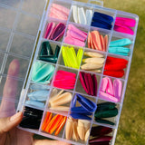 Pack Of 2 576 Pcs Artificial Nails With Free Nail Glue Made Of Abs Plastic In Multicolor