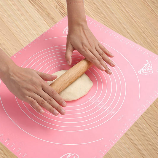 Silicone Baking Roti Mat With Measurements – Heat Resistant Non-Stick Flour Rolling & Kneading Dough Pad | Size 50x40 (Random Color)