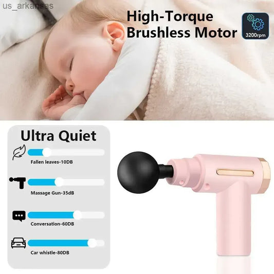 4-In-1 Massage Gun | Deep Tissue Percussion Massager With 4 Attachments | Handheld Electric Muscle Therapy Device