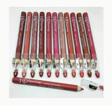 Set Of 12/6 Pcs Matte Nude Colors Lip Liners Pigmented Lip Pencils