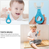 (Without Box)1 PC - 360 Degree U-Shaped Baby Toothbrush Children Child Toothbrush Teethers Baby Brush Silicone Kids Teeth Oral Care Cleaning (Random Color)