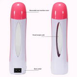 Depilatory Wax Heater Kit 3in1 | Roll-On Hair Removal Kit With Heater, Wax Refill & Strips | Roll On Wax Heater Kit 3-In-1