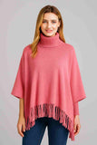 Winter Fleece Poncho With High Neck, Tassel Design & Adjustable Short Sleeves – For Girls/Princess Free Sizes