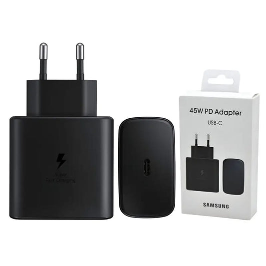 Samsung Original 45W PD Super Fast Charger USB-C Adapter – UK/US/EU Pin Fast Charging Wall Charger