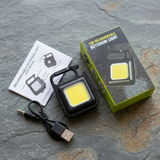 COB Rechargeable Keychain Light – Ultra Bright Metal Body Emergency Light With Type-C Charging (With Cable)