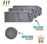 Universal Ceiling Fan Blade & Motor Cover Set – Dustproof, Washable Fabric Protection For Home & Office Fans