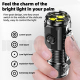 Powerful 3 LED Super Bright Mini Flashlight Rechargeable Portable Torch With Magnet