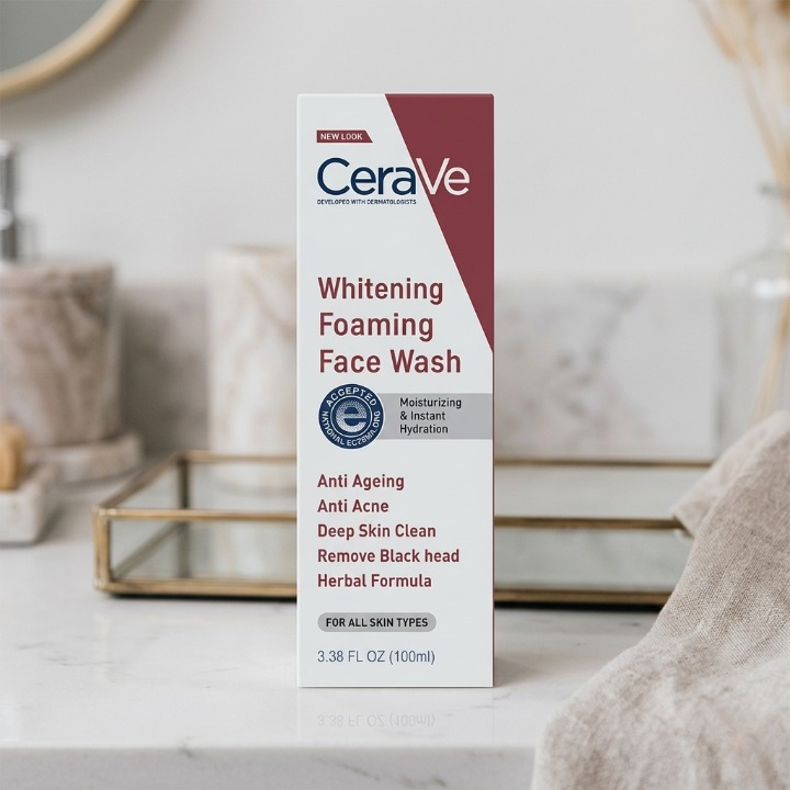CeraVe Foaming Face Wash – Brightening Cleanser With Ceramides For Normal To Oily Skin (100ml)