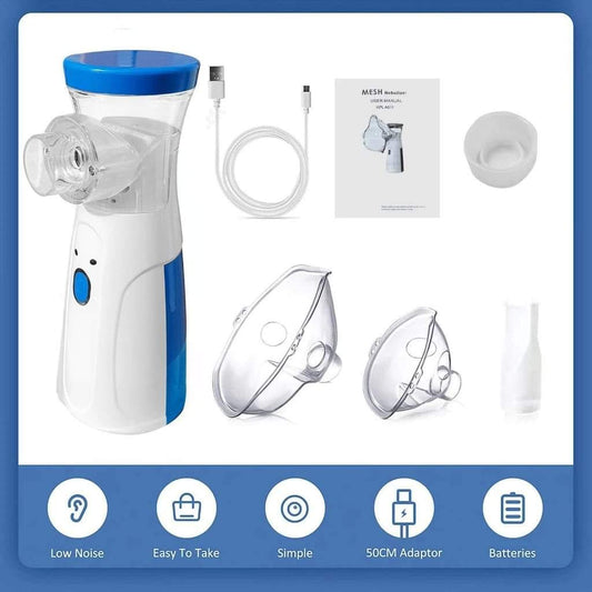 Portable Mesh Nebulizer | USB & Battery Operated Nebulizer | Mini Mesh Nebulizer With Mask | Personal Inhaler For Efficient Respiratory Care / Mesh Nebulizer For Kids
