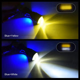 Pack Of 2 – Headlight & Backlight Bulb | Yellow/White Beam + Red/Blue Flasher | Universal For All Bikes