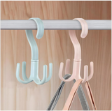 (1 Piece) Multi-Purpose Hook Four-Claw Rotatable Coat Hooks Hanging Powerful Storage Rack House Kitchen Pot Pan Hanger Scarf Hanger (Random Color)