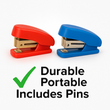 Pack Of 2 Mini Staplers With Pins – Compact, Smooth, And High-Quality Office & School Use (Random Color)