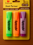 Pack Of 3 Highlighters – Vibrant, Long-Lasting, Smooth Ink For Study, Office & Creative Use