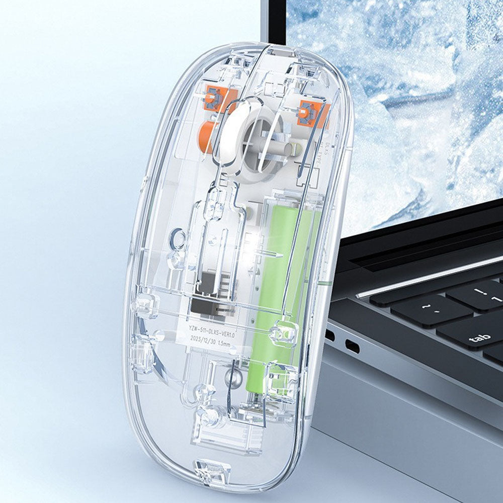 RGB Wireless Transparent Mouse Dual-Mode Rechargeable Mouse With LED Lights