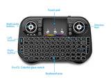 I10 Mini Wireless + Bluetooth 7 Color Backlit Light 2.4Ghz Air Mouse With Touchpad