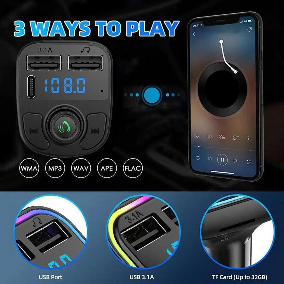 C1 - Car Mp3 Player | Car Wireless FM Transmitter | Car Mp3 Modulator | Car Accessories ( Random Color )