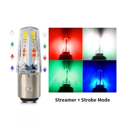 Pack Of 2 – Headlight & Backlight Bulb | Yellow/White Beam + Red/Blue Flasher | Universal For All Bikes