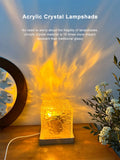 Dynamic Rotating Water Ripple Night Light 3 Colors Flame Crystal Lamp For Living Room Study Bedroom (With Remote Attached USB Cable)