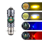 Pack Of 2 – Headlight & Backlight Bulb | Yellow/White Beam + Red/Blue Flasher | Universal For All Bikes
