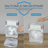 Portable Air Conditioner Fan Large Size USB Electric Fan With LED Night Light, Fine Mist Water, And Humidifier Function | Led Night Light Water Mist (Random Color)