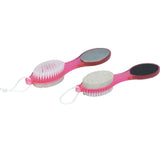 4 In 1 Foot Scrubber | Multi Use Pedicure Paddle Brush - 4 Step Pedicure Cleanse, Scrub, File And Buff (Random Color)