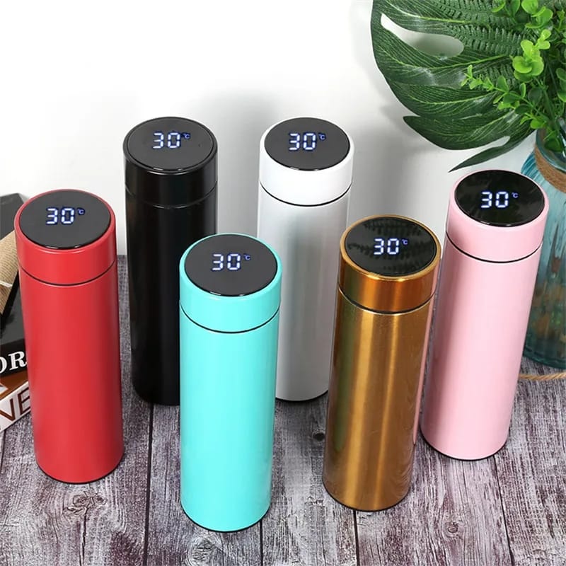 Temperature Display Indicator Insulated Stainless Steel Hot & Cold Flask Bottle (Random Color) (500 ML )