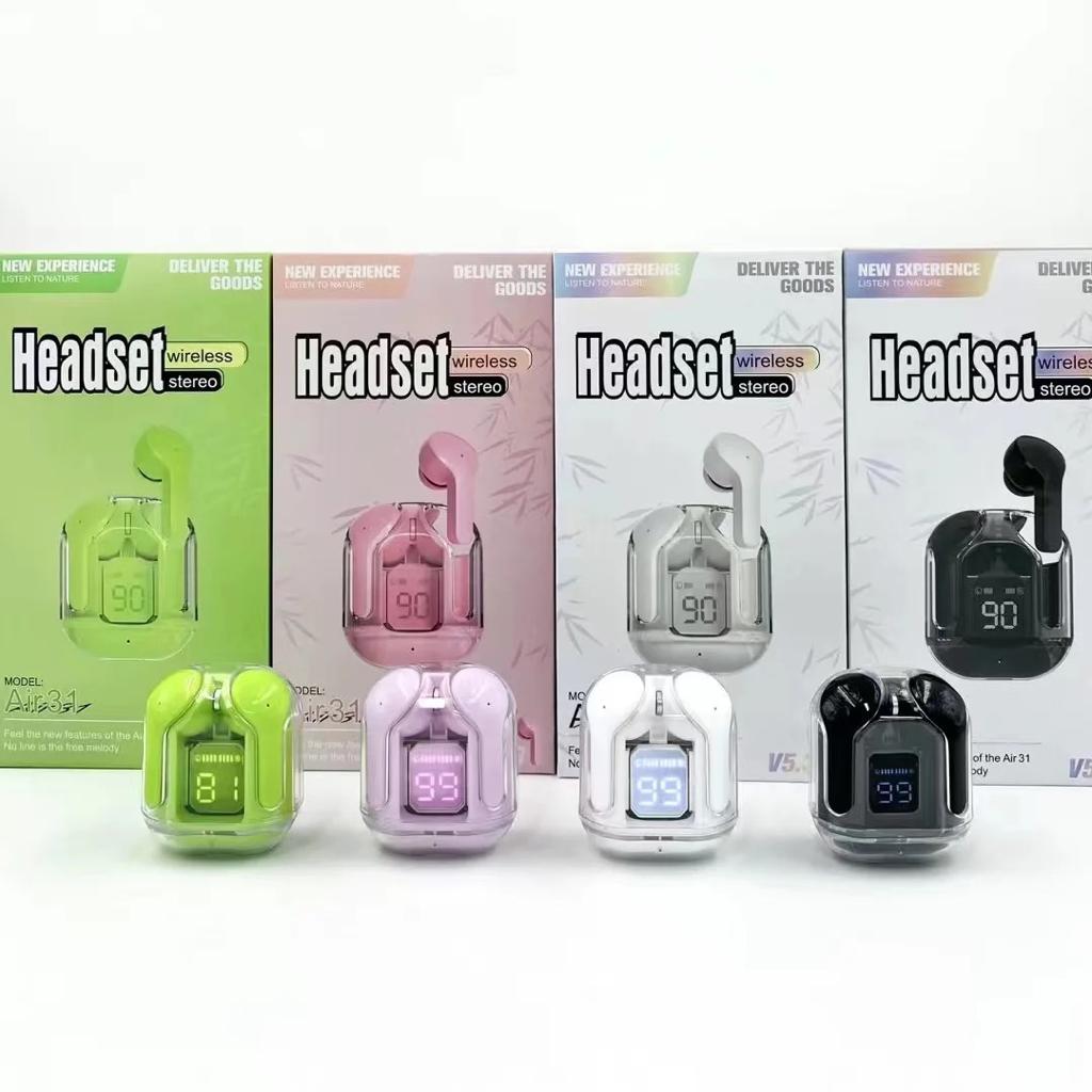 3.1 Professional Air 31 Tws Transparent Earbuds Bluetooth 5.3v (Random Color )