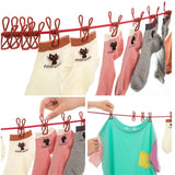 12 clips Cloth Line rope hang portable - Elastic, Windproof Eco-Friendly for Travel  Home Use (random color)