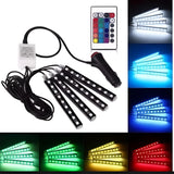 Interior light (with remote) 12 led RGB LIGHT strip Without button for bike/car/jeeb and all vehicles  (With Box Packing)