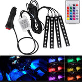 Interior light (with remote) 12 led RGB LIGHT strip Without button for bike/car/jeeb and all vehicles  (With Box Packing)