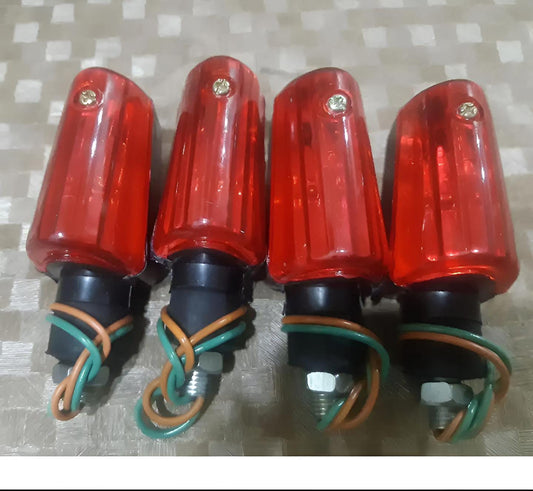 Fancy Indicator For Bike Mini Size Flexible Unbreakable Red Color 4 Pcs