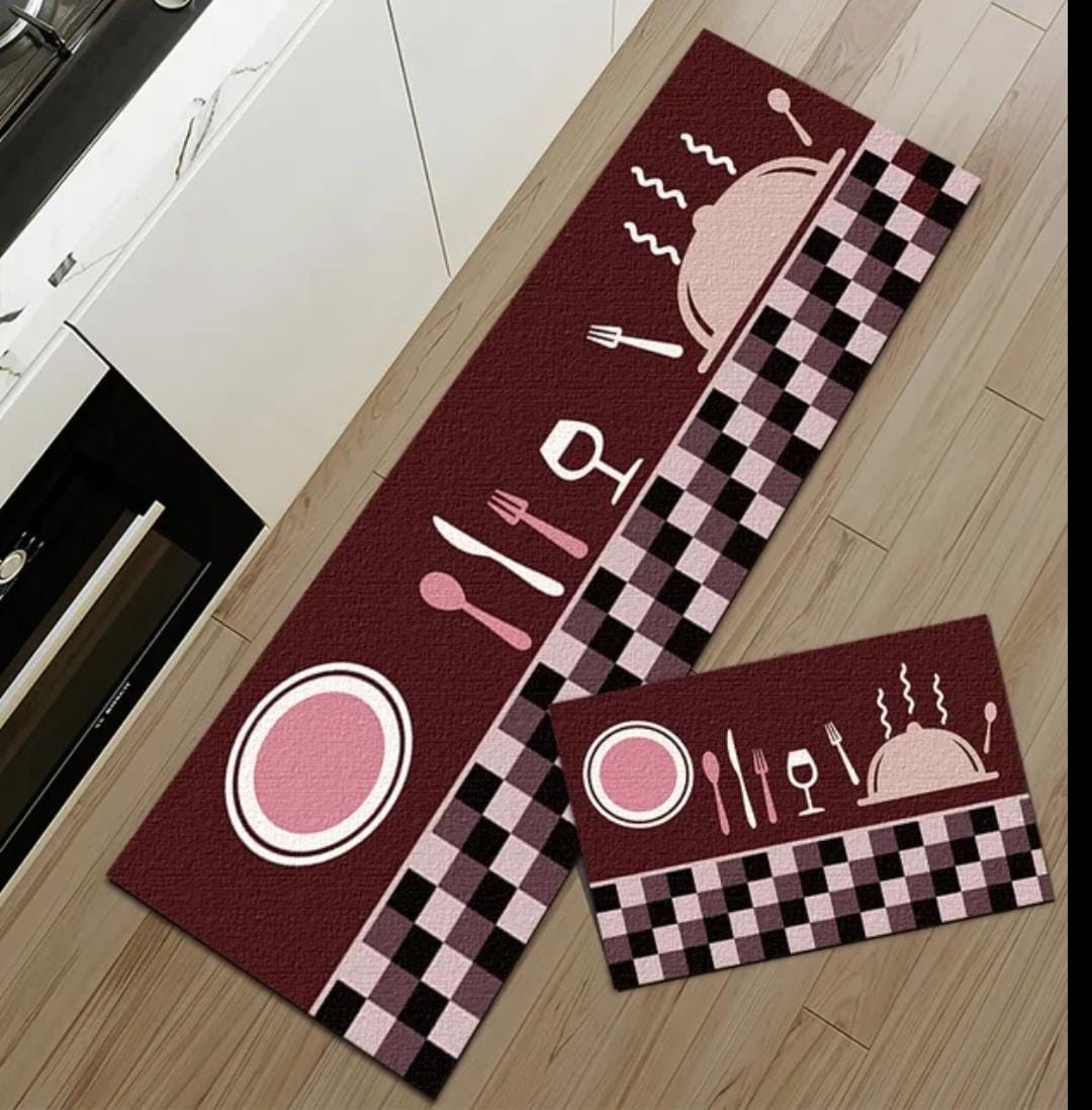 Antislip Mats Pack Of 2pcs (Random Design)Size:40*120&40*60cm