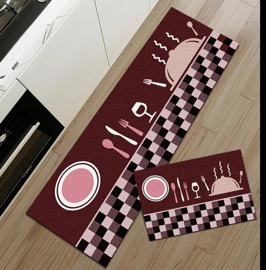 Antislip Mats Pack Of 2pcs (Random Design)Size:40*120&40*60cm