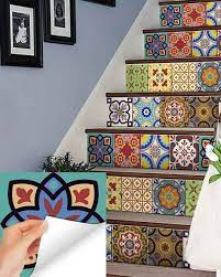 Tile Stickers Pack Of 12 Pieces For Home Decor For Walls Self Adhesive Tile Sticker 5 In By 5 In (12 Pieces)