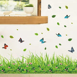 New 3D Fresh Green Plant Removable Green Grass PVC Wall Stickers Home Decor waterproof DIY Removable Art Vinyl 7 inch x  54 inch