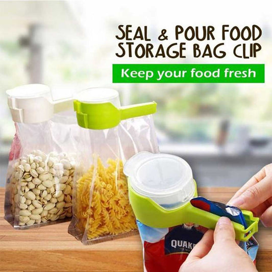 1 Bag Clips For Food,Bag Clips With Cap ,,Kitchen Food Storage And Organization Moisture Sealing Clamp( Random Color)
