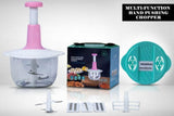 Multifunctional Manual Pushing Chopper with Beater & (Grater , Shredder,  Slicer Plate) High Quality(random color )