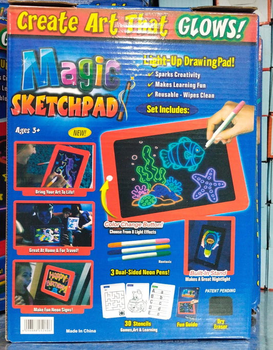 Magic Pad Light Up Glow Drawing Board LED Draw Sketch Tablet For Art 8 Light Effect