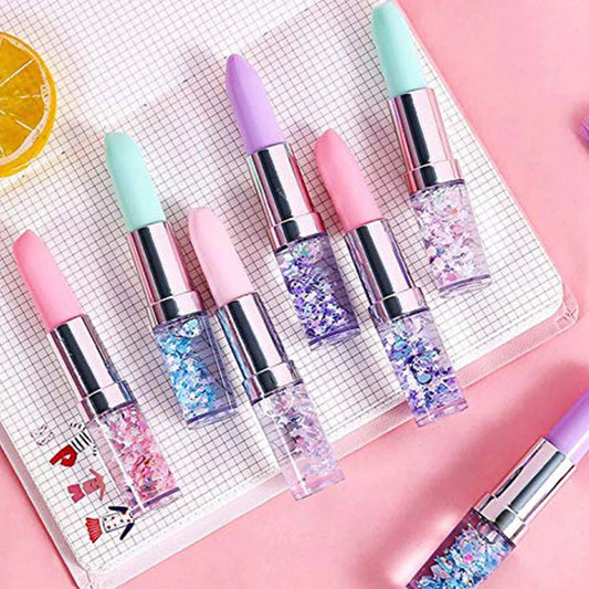 Lipstick Gel Pen Colorful Cute Black Ink Pen - 1 Pc (Random Colors)