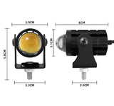 1Pc New Mini Driving Fog Light for All Motorcycle, Cars, Jeep  Dual Function White-Yellow Lens Projectors Auxiliary Light 20w (Metal Body)