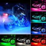 2Pcs RGB 17cm Silicon Flexible 9-LED Strip DRL Daytime Multicolor Light | SMD LED Fancy Light (RGB) For Car Bumper And Bikes