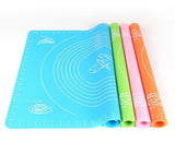 Silicone Baking Roti Mat With Measurements Heat Resistant | Non Stick Flour Rolling Mat | Baking Kneading Dough Pad - Big Size (Random Color)
