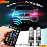 SMDs LED Car Parking Light Bulbs Pair Remote Control