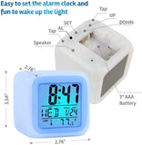 Creative Alarm Clock Sublimation LED Digital Clock 7 Color Changing Light Night Glowing Kids Desk Clock