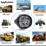 2PCS Work Lights 6 LED Motorcycle Headlight Spot Light Waterproof Super Bright Auxiliary Scooters Universal 12v Led Bar