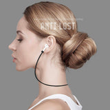 (Combo deal  1 Black x 1 White ) Anti Lost Silicone Earphone Rope Holder Cable For AirPods Strap Wireless Bluetooth Headphone Neck Strap Cord String 55CM
