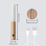 LED Wood Night Light PIR Motion Sensor Magnetic Wall Lamp USB Rechargeable Lights Home Staircase Bedroom Lamp Bedside Lighting | 1Pc