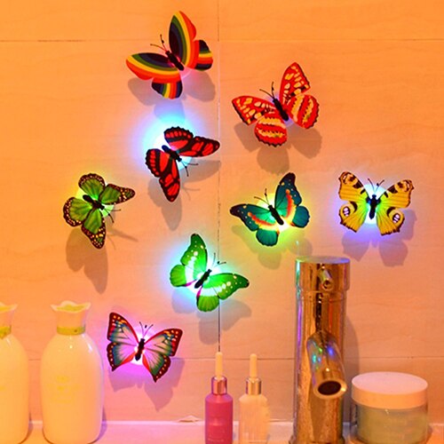 Glow In The Dark 3D Led Butterfly Night Light Led Color Changing For Kids Room (1 PCs Butterfly)