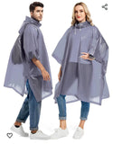 Rain Ponchos For Adults Reusable - Raincoats Survival Emergency Heavy Duty Rain Coat With Drawstring Hood (Random Colors)
